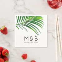 Palm Tree Leaves Tropical Leaf Wedding Monogram