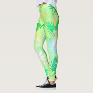 Palm Tree Leaves Tropical Pattern Leggings
