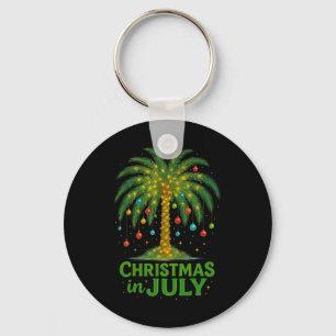 Palm Tree Lights Beach Summer Vacation Christmas I Key Ring
