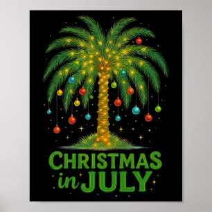 Palm Tree Lights Beach Summer Vacation Christmas I Poster
