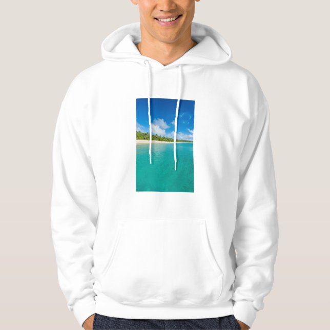 Palm tree lined beach, Tonga Hoodie (Front)