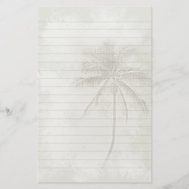 Palm Tree Lined Stationery - Sand Colour (Front)