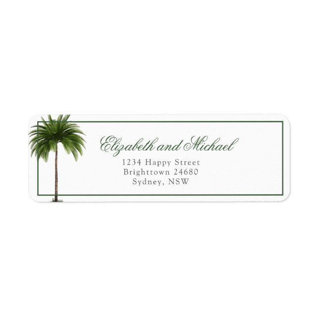 Palm Tree Modern Elegant Chic Wedding (Front)