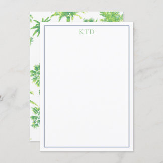 Palm Tree Monogrammed Stationary Invitation