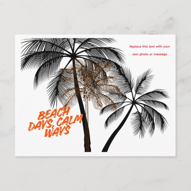 Palm Tree Motivation Art – Fully Customisable Holiday Postcard (Front)
