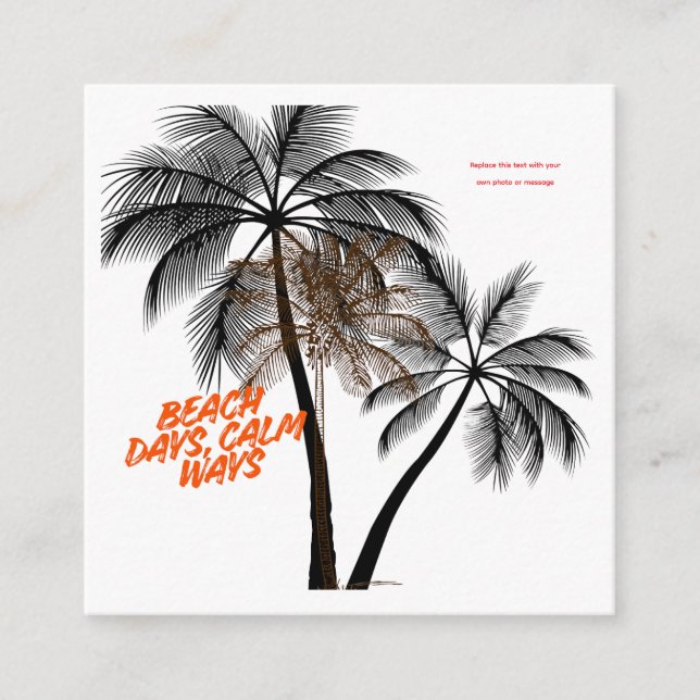 Palm Tree Motivation Art – Fully Customizable Enclosure Card (Front)