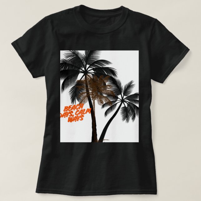 Palm Tree Motivation Art – Fully Customizable T-Shirt (Design Front)
