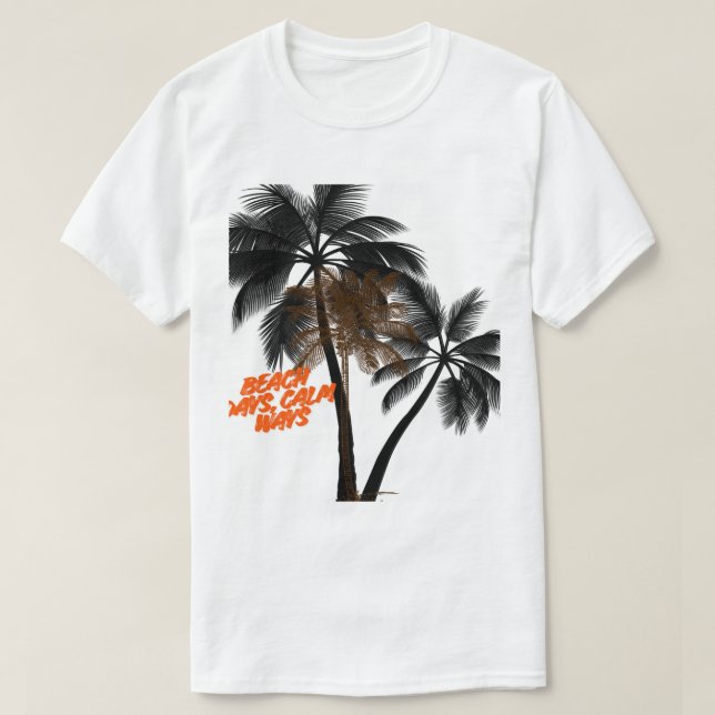 Palm Tree Motivation Art – Fully Customizable T-Shirt (Design Front)