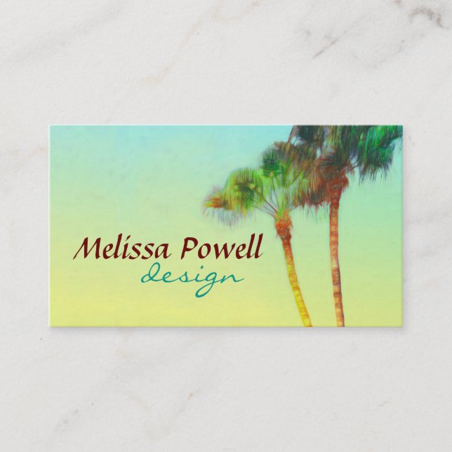 palm tree nature photo art custom double sided business card (Front)