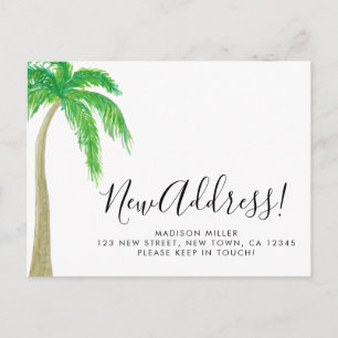 Palm Tree New Address Moving Announcement Postcard