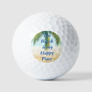 Palm tree on a sunny day on the beach golf balls