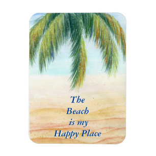 Palm tree on a sunny day on the beach magnet
