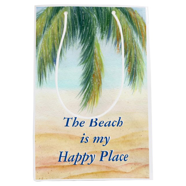 Palm tree on a sunny day on the beach medium gift bag (Front)