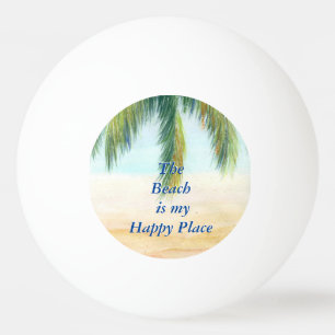 Palm tree on a sunny day on the beach ping pong ball