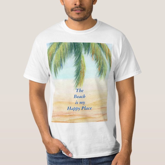 Palm tree on a sunny day on the beach T-Shirt (Front)