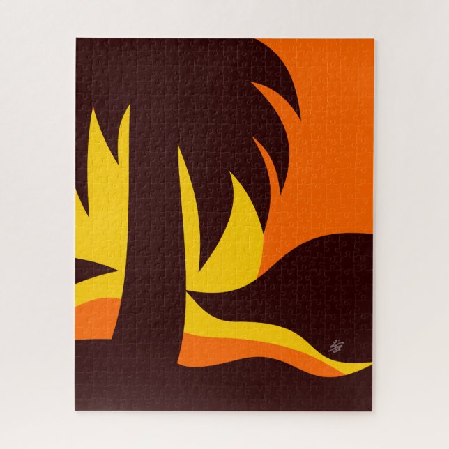Palm Tree On Beach With Sunset Landscape Jigsaw Puzzle (Vertical)