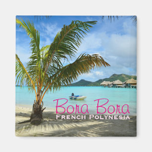 Palm tree on Bora Bora text magnet