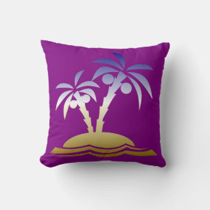 Palm Tree on Island Design Cushion