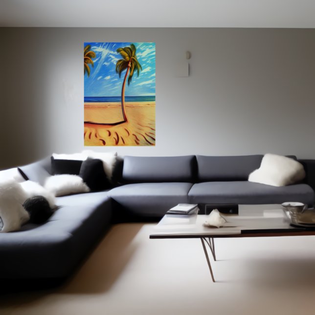 Palm tree on the beach | AI Art Poster (Creator Uploaded)