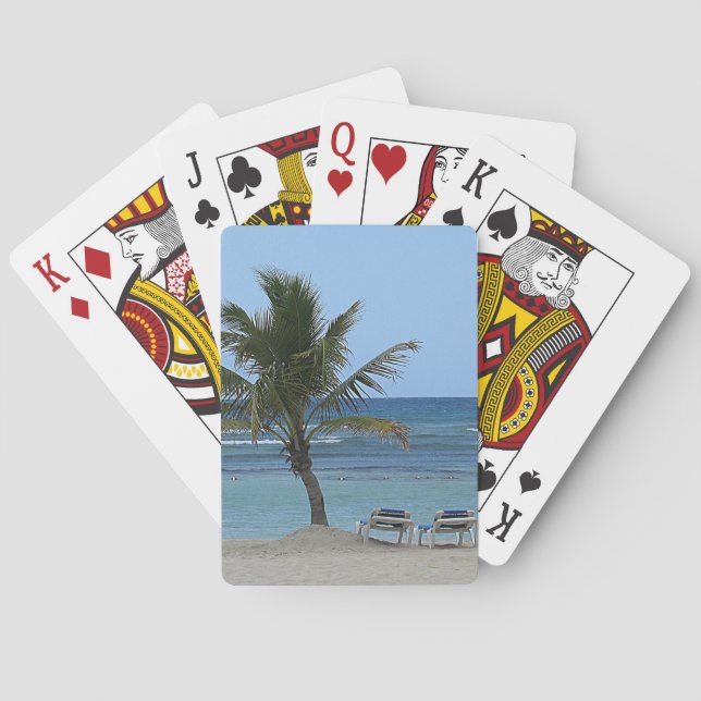 Palm Tree on the Beach Playing Cards (Back)