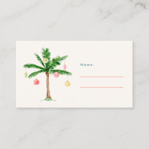 Palm Tree Ornaments Christmas in July Party Name  Place Card