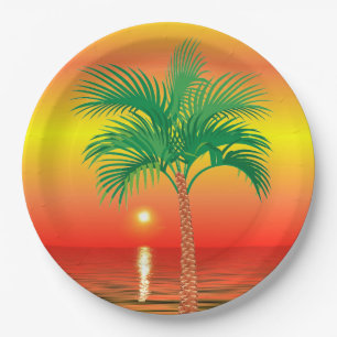 Palm Tree Paper Plate