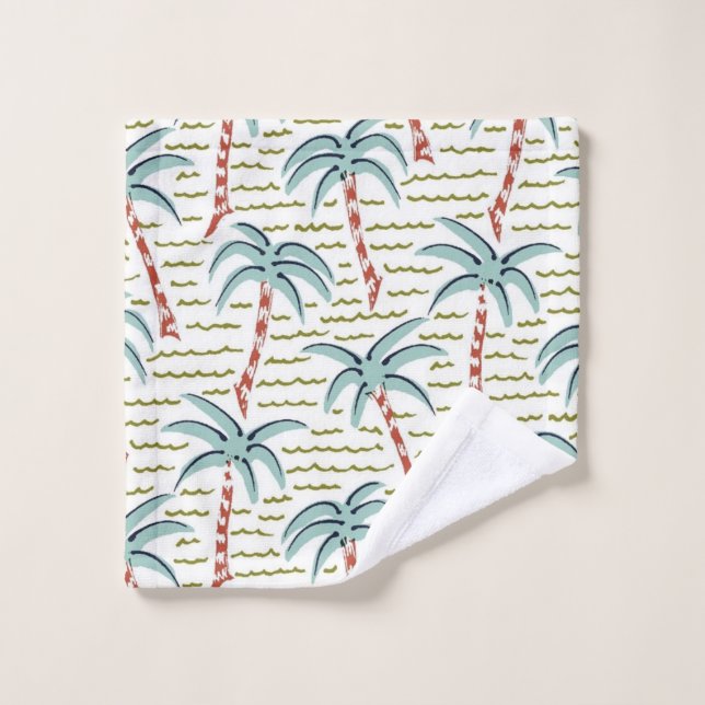 Palm tree pattern bath towel set (Wash Cloth)