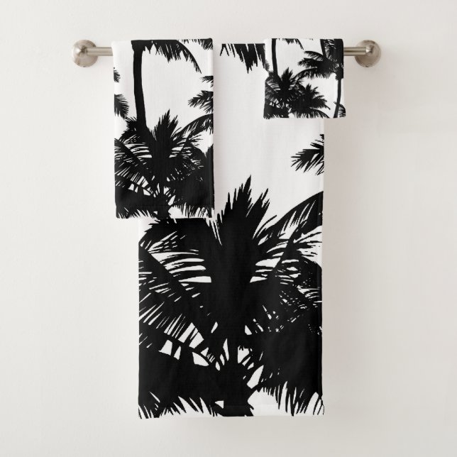 Palm Tree Pattern Bath Towel Set (Insitu)