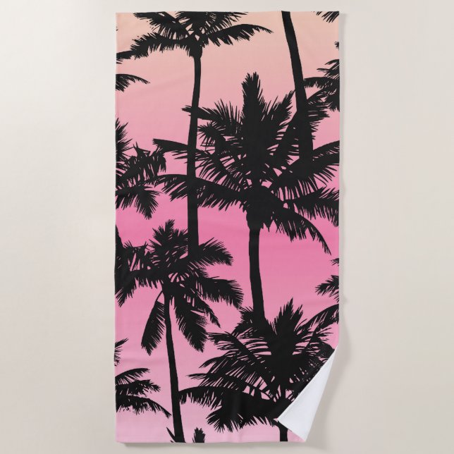 Palm Tree Pattern Beach Towel (Front)