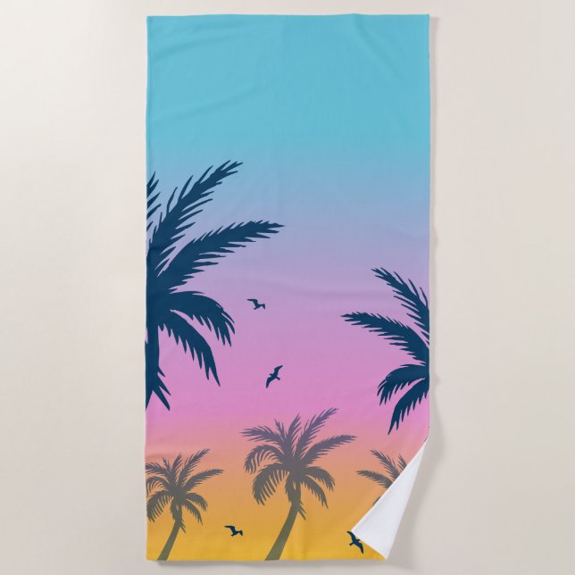  Palm Tree Pattern  Beach Towel (Front)
