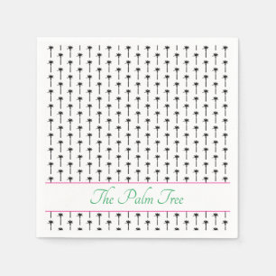 Palm Tree Pattern Coastal NAME Preppy Fun Napkin
