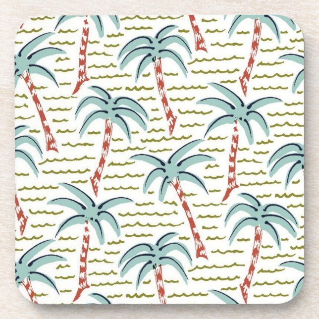 Palm tree pattern coaster (Front)
