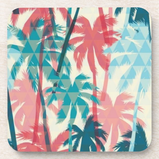 Palm tree pattern coaster (Front)