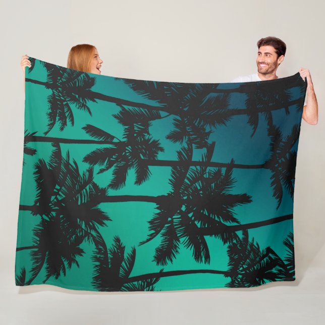 Palm Tree Pattern Fleece Blanket (In Situ)