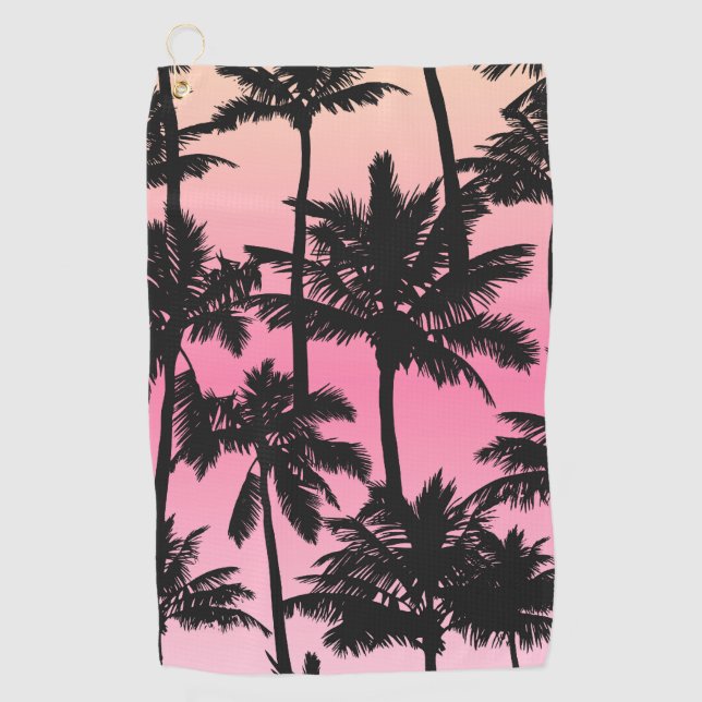 Palm Tree Pattern Golf Towel (Front)