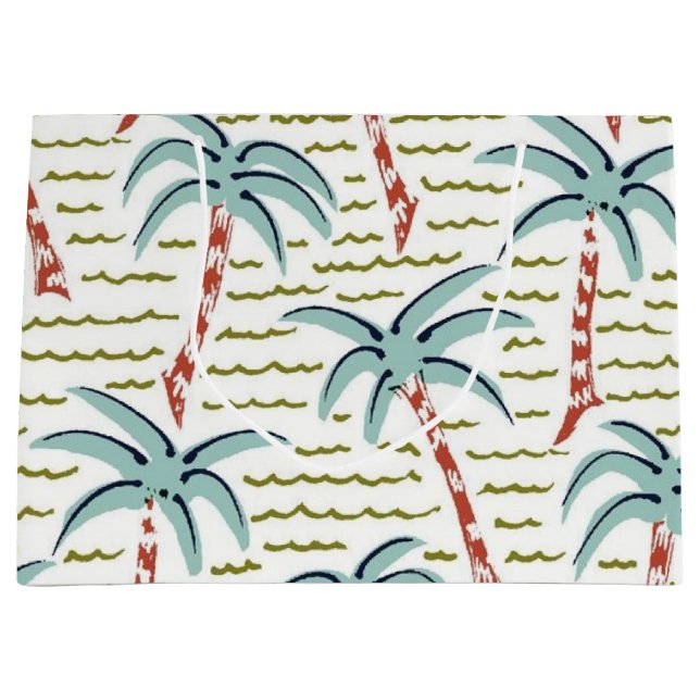 Palm tree pattern large gift bag (Front)