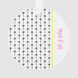 Palm Tree Pattern Location Travel Beach Coastal Ornament