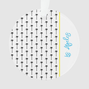 Palm Tree Pattern LOCATION Travel Beach Fun Ornament