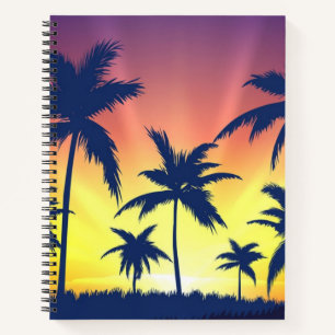Palm tree pattern notebook
