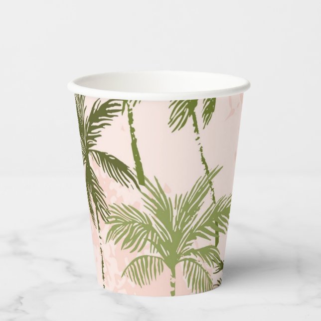 Palm tree pattern paper cups (Front)