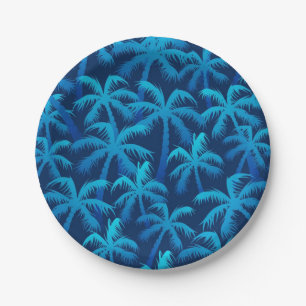 Palm tree pattern paper plate