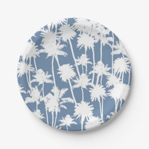 Palm tree pattern paper plate