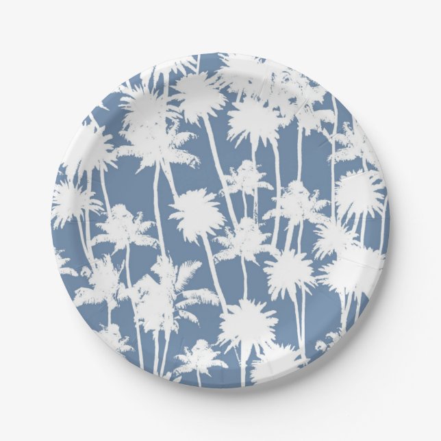 Palm tree pattern paper plate (Front)