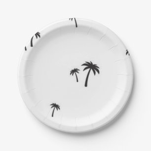 Palm tree pattern paper plate