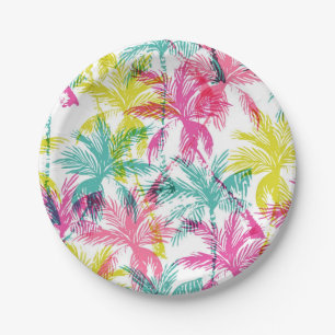 Palm tree pattern paper plate