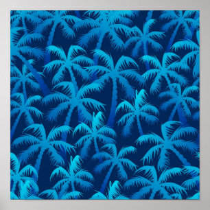 Palm tree pattern poster