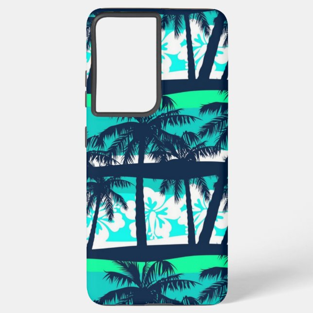 Palm tree pattern samsung galaxy s21 ultra case (Back)