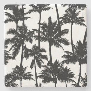 Palm Tree Pattern Stone Coaster