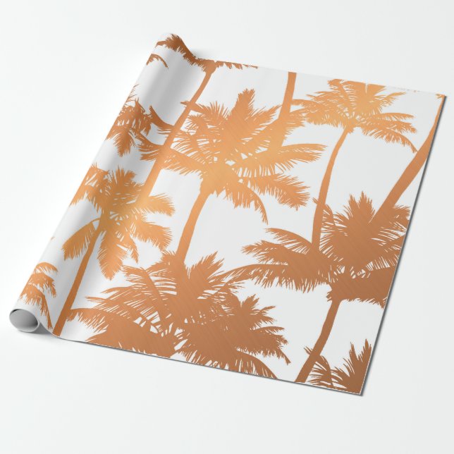 Palm Tree Pattern Wrapping Paper (Unrolled)