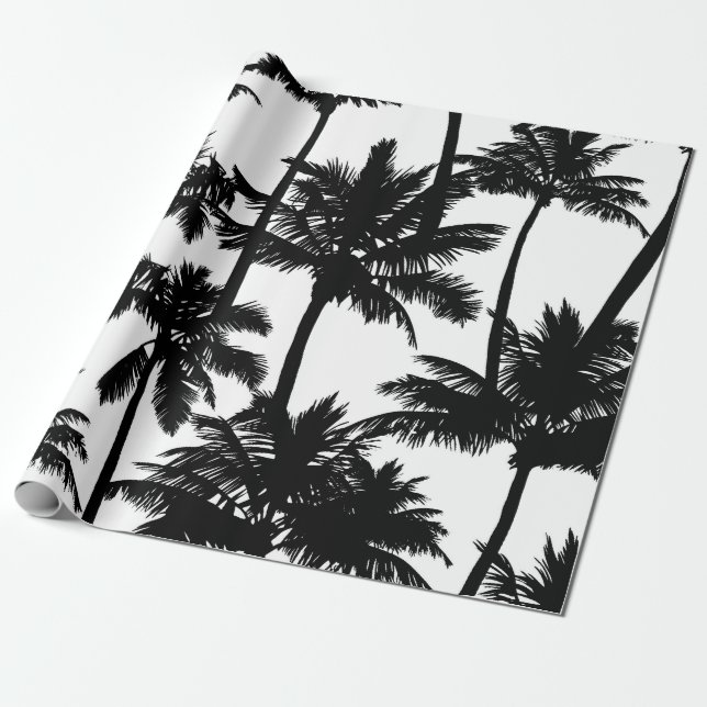 Palm Tree Pattern Wrapping Paper (Unrolled)